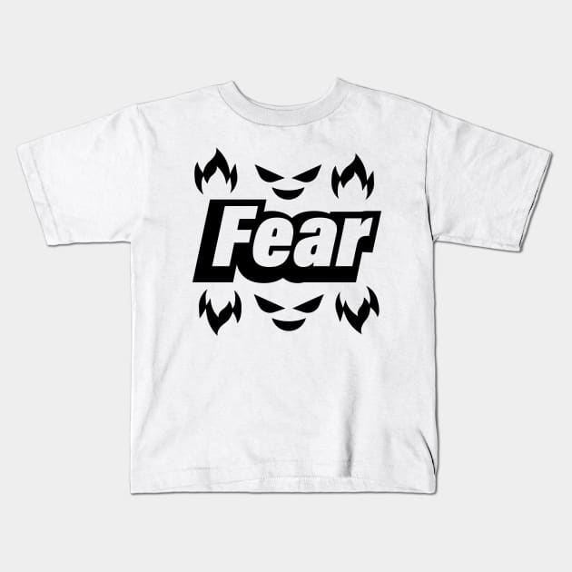 Fear bringing fear test design Kids T-Shirt by BL4CK&WH1TE 